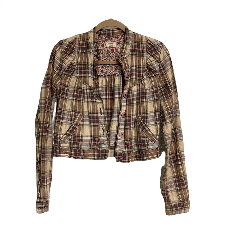 Free People Cotton Linen Blend Cropped Jacket. XS.